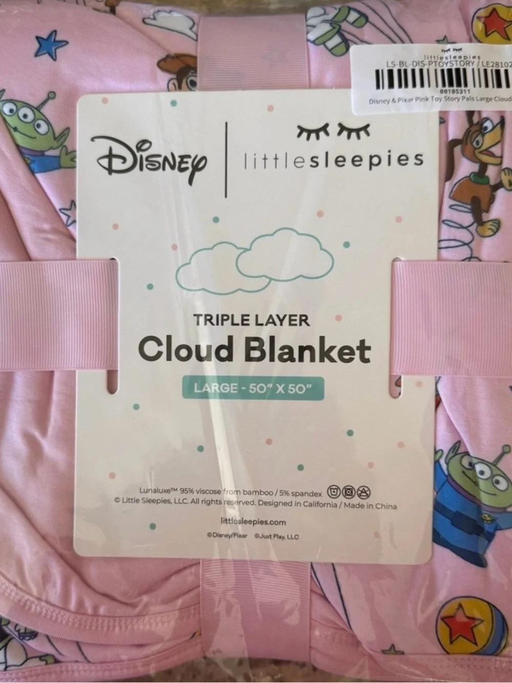 Little sleepies Pink Toy Story Cloud Blanket